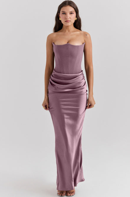 Robe Longue Bustier Glamour – Dos Nu & Sexy