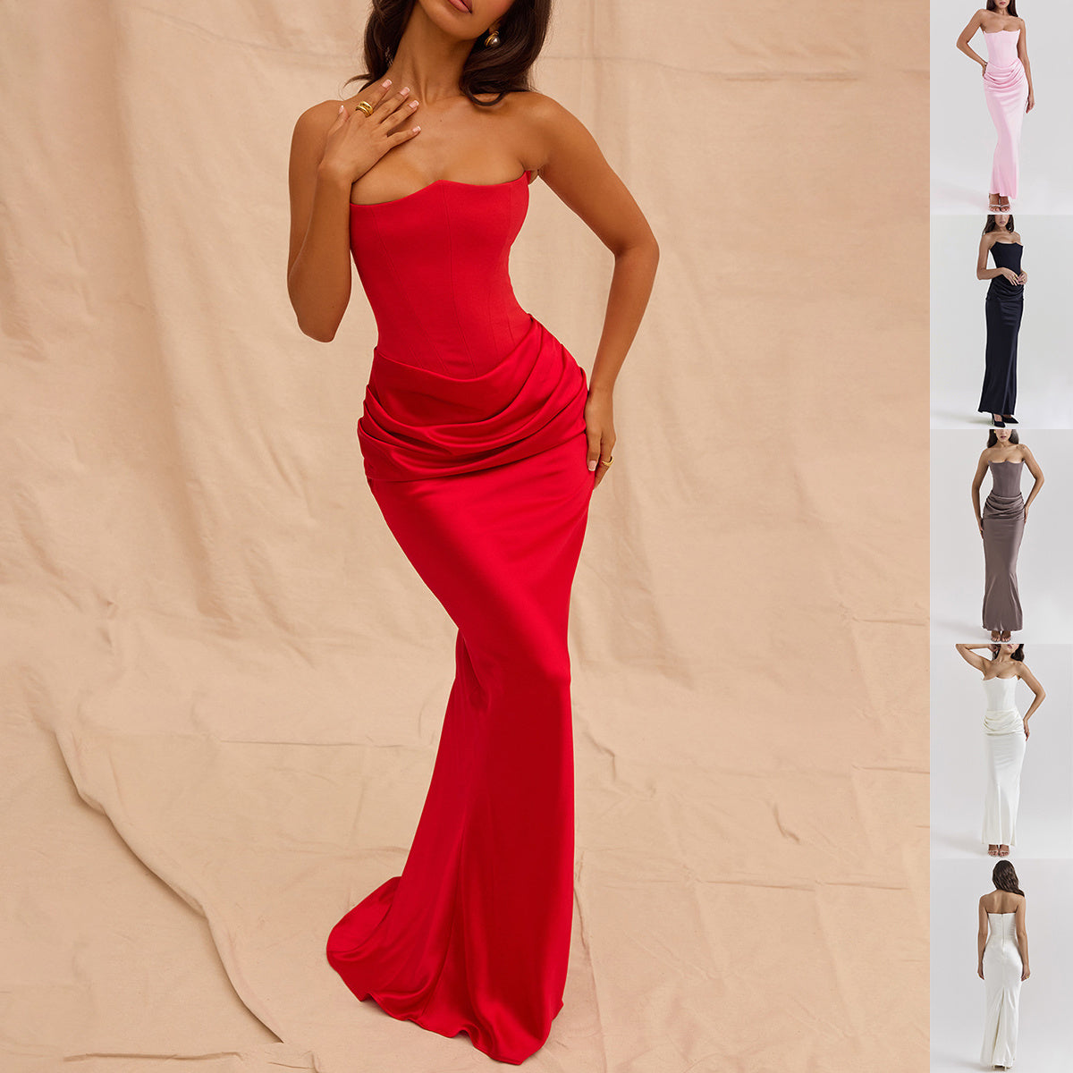 Robe Longue Bustier Glamour – Dos Nu & Sexy